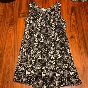 VTG Anthony Richards Black & White Butterfly Print Casual Lounge House Dress